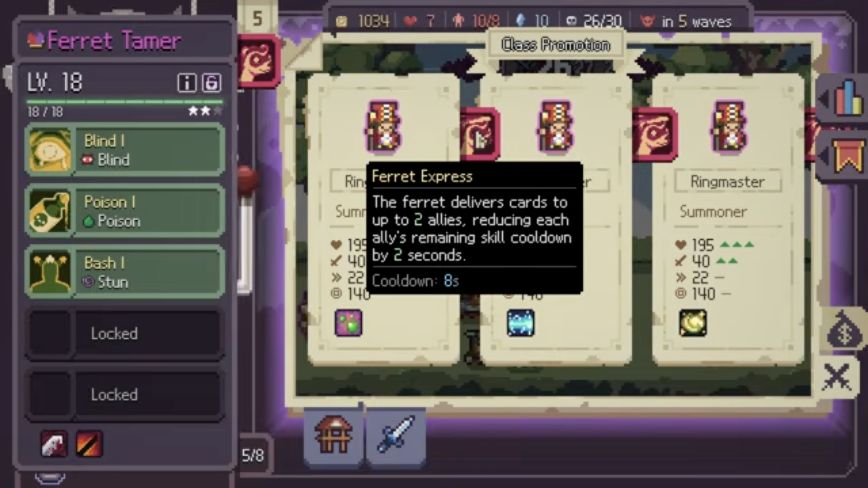 Ferret Express tooltip from the first Ringmaster promotion candidate